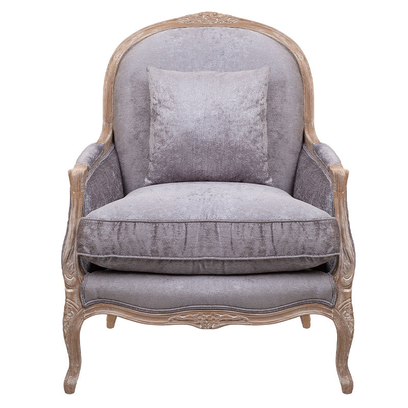 Кресло Ava Classical Armchair brown and grey velour Серый Коричневый Кресло Ava Classical Armchair brown and grey velour Серый Коричневый в Рязани | Loft Concept