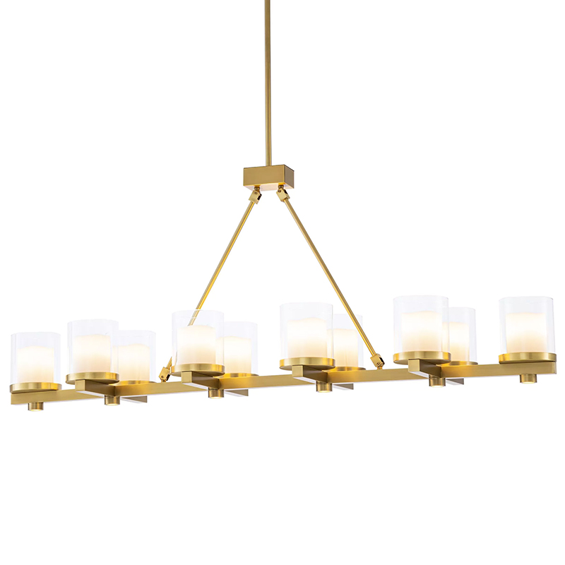 Люстра Eichholtz Chandelier Donovan Brass Латунь Белый Прозрачное Стекло Люстра Eichholtz Chandelier Donovan Brass Латунь Белый Прозрачное Стекло в Рязани | Loft Concept