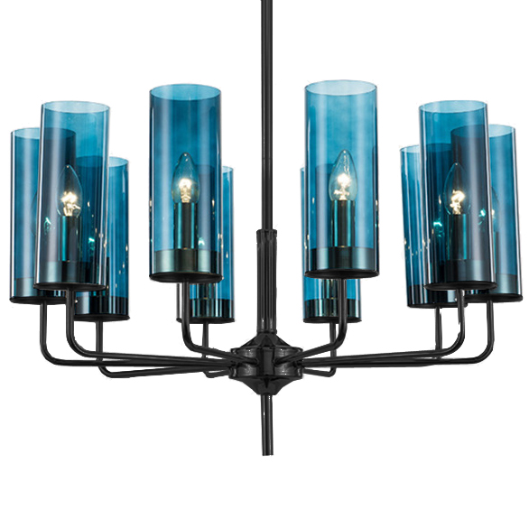 Люстра Black & Blue Glass Tube Chandelier 10 Графитовый Сапфир (Sapphire) Люстра Black & Blue Glass Tube Chandelier 10 Графитовый Сапфир (Sapphire) в Рязани | Loft Concept
