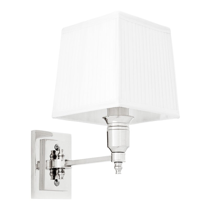 Бра Wall Lamp Lexington Single Nickel+White Никель Белый Бра Wall Lamp Lexington Single Nickel+White Никель Белый в Рязани | Loft Concept