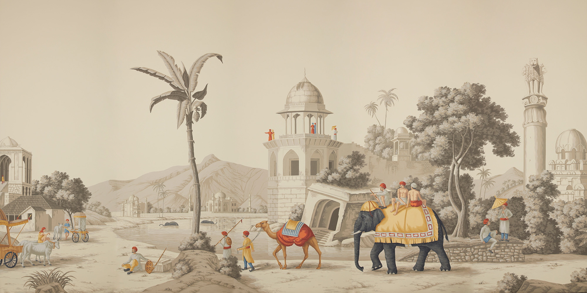 Обои ручная роспись Early Views of India scenic paper Обои ручная роспись Early Views of India scenic paper - постер Loft-Concept в Рязани