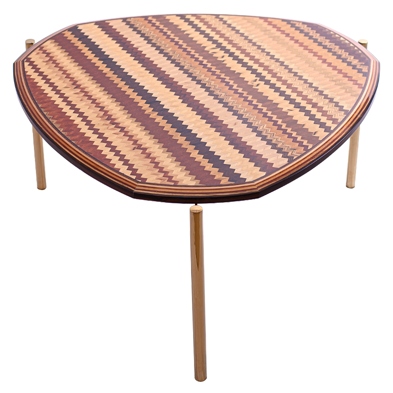 Кофейный стол Zig Zag Coffee Table Коричневый Золотой Кофейный стол Zig Zag Coffee Table Коричневый Золотой в Рязани | Loft Concept