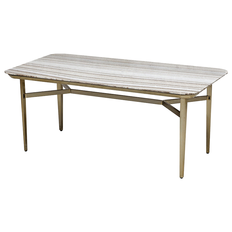 Стол Cisneros Marble Dinner Table с мраморной столешницей Бежево-серый Золотой Стол Cisneros Marble Dinner Table с мраморной столешницей Бежево-серый Золотой в Рязани | Loft Concept
