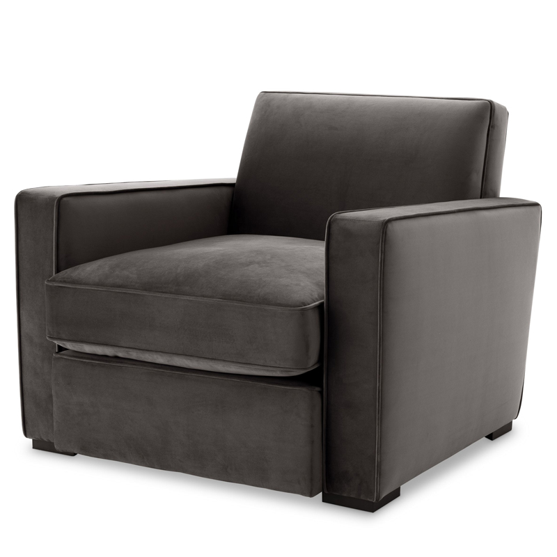 Кресло Eichholtz Chair Edmond grey Серый Черный Кресло Eichholtz Chair Edmond grey Серый Черный в Рязани | Loft Concept