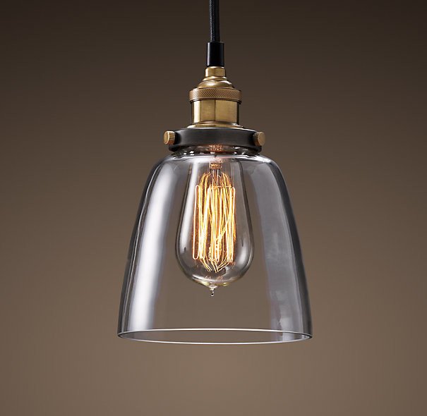 Подвесной светильник Loft Clear Glass Cloche Черный в Рязани | Loft Concept 