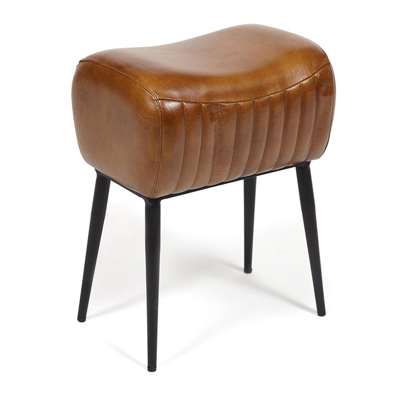 Пуф из кожи буйвола Industrial leather pouf Коричневый Черный Пуф из кожи буйвола Industrial leather pouf Коричневый Черный в Рязани | Loft Concept