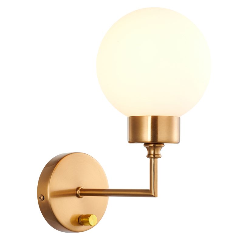 Бра Zibille Sconce brass Латунь Белое матовое стекло в Рязани | Loft Concept 