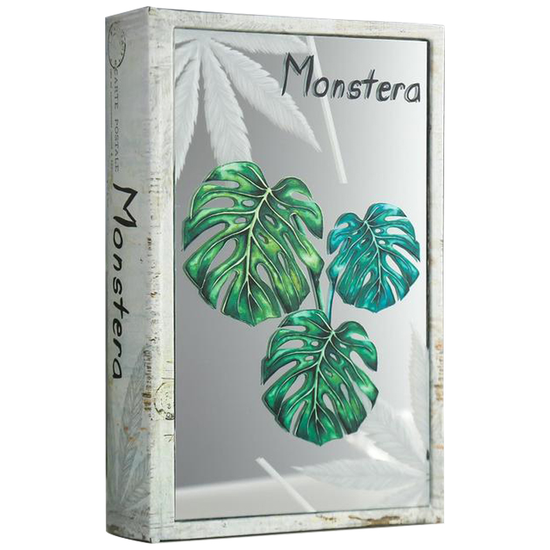 Шкатулка-книга Monstera Leaves Mirror Book Box Серый Зеленый Бежевый Шкатулка-книга Monstera Leaves Mirror Book Box Серый Зеленый Бежевый в Рязани | Loft Concept