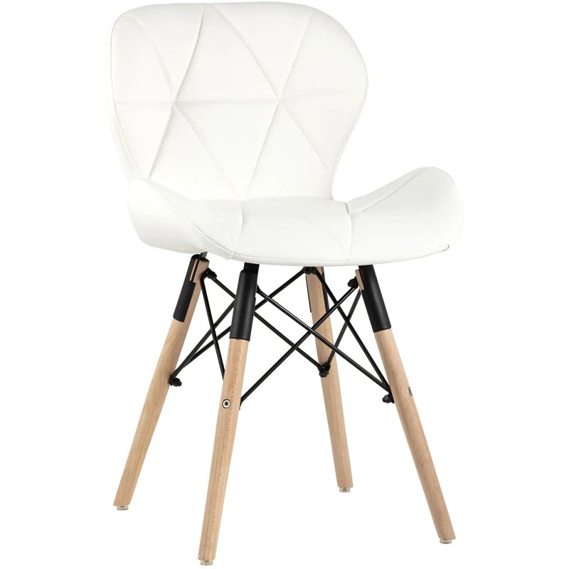 Стул Jeroen Chair Белая Экокожа Белый Древесина Черный Стул Jeroen Chair Белая Экокожа Белый Древесина Черный в Рязани | Loft Concept