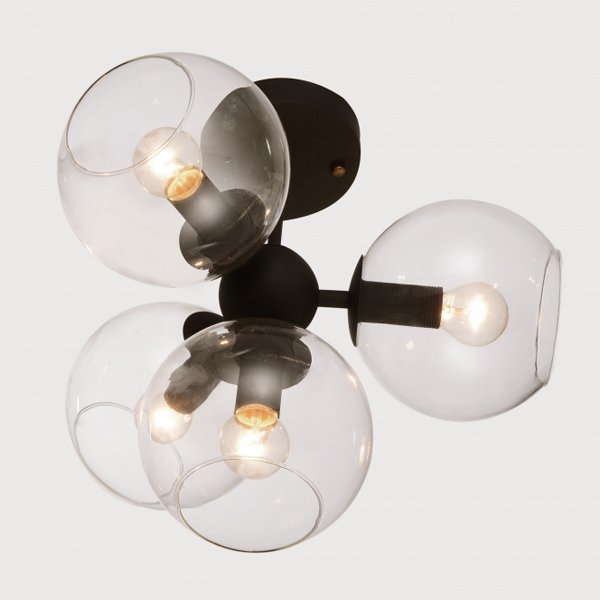 Потолочный светильник Sphere Cumulus Glass Top Черный в Рязани | Loft Concept 