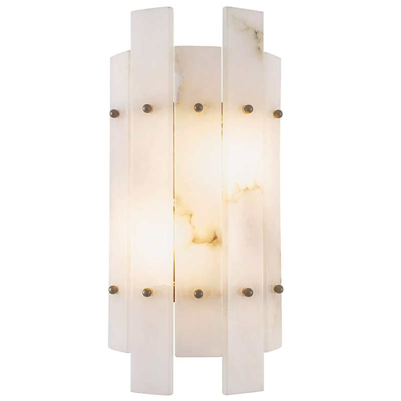 Бра Eichholtz Wall Lamp Caprera Alabaster Белый Мрамор Bianco Бежевый Латунь Бра Eichholtz Wall Lamp Caprera Alabaster Белый Мрамор Bianco Бежевый Латунь в Рязани | Loft Concept