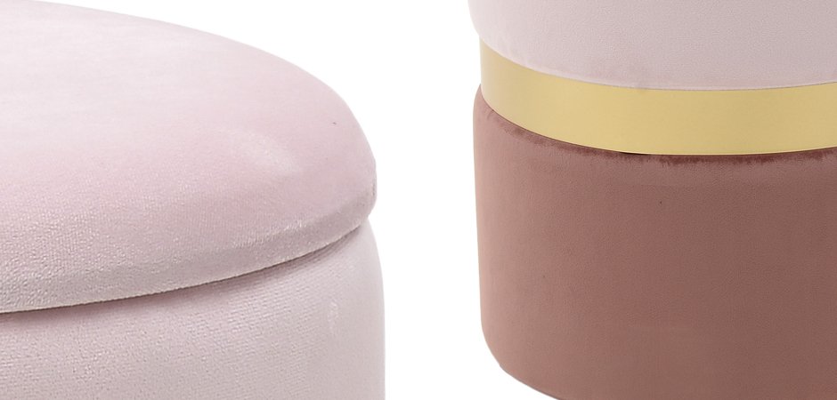 Комплект пуфов Golden Belt Soft Pink & Deep Pink Комплект пуфов Golden Belt Soft Pink & Deep Pink - Loft-Concept в Рязани