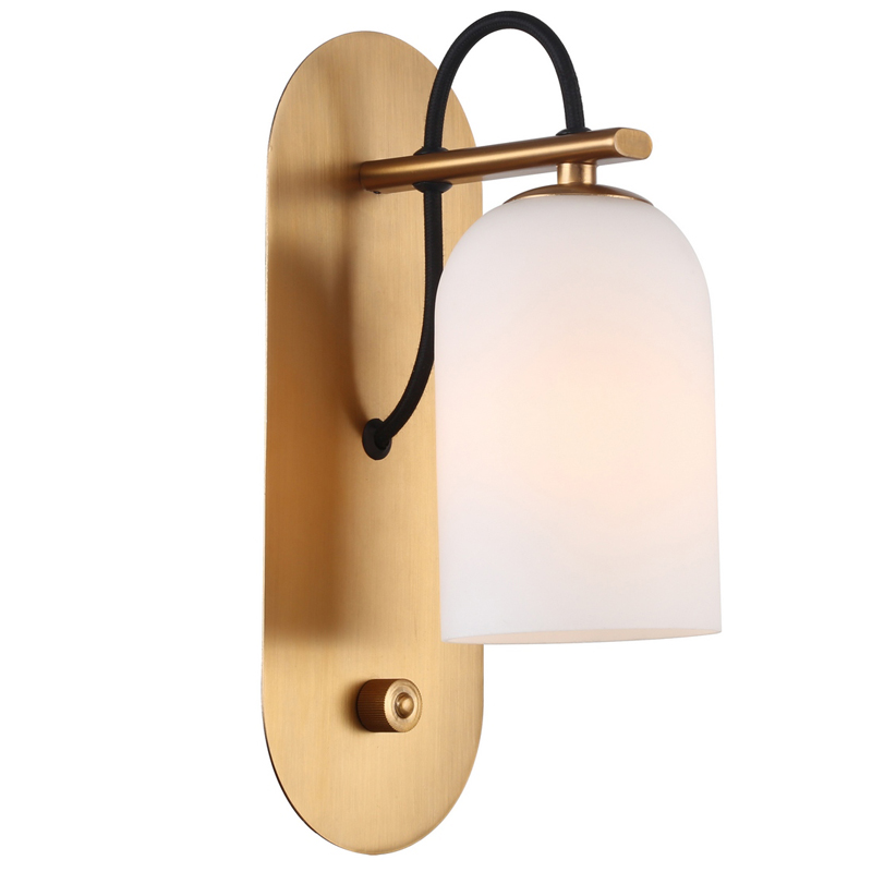 Бра Pyrrhus Sconce Латунь Белое матовое стекло Бра Pyrrhus Sconce Латунь Белое матовое стекло в Рязани | Loft Concept