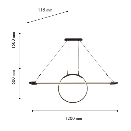Светодиодная люстра Black LED Circle and Oval Lamp Светодиодная люстра Black LED Circle and Oval Lamp в Рязани