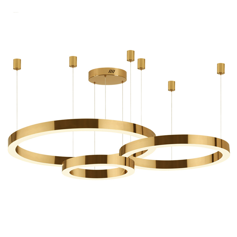 Люстра 3 Gold Ring Horizontal Золотой Люстра 3 Gold Ring Horizontal Золотой в Рязани | Loft Concept