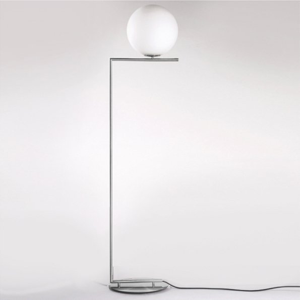 Торшер FLOS IC Lighting Flos Chrome Белый Хром Торшер FLOS IC Lighting Flos Chrome Белый Хром в Рязани | Loft Concept