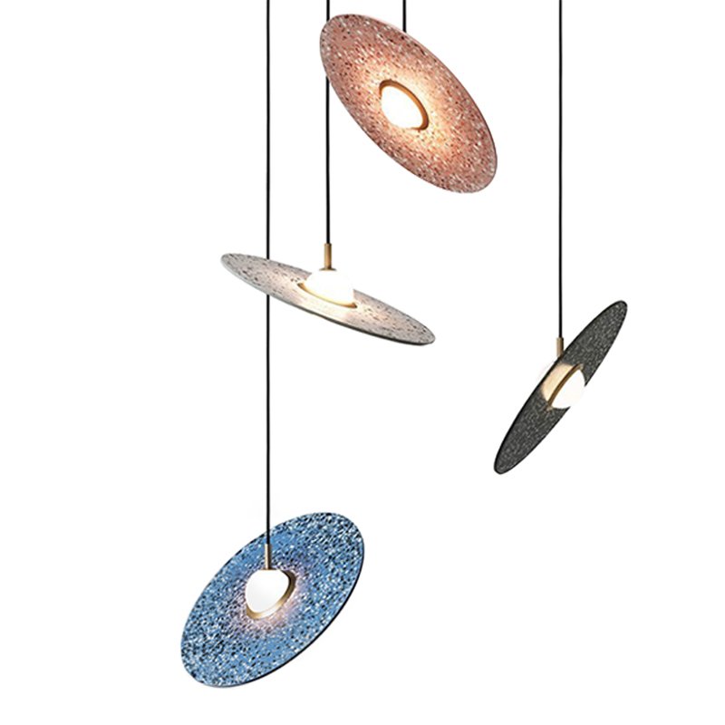 Подвесной светильник Stone Disc Haning Pendant Серый Синий Черный Розовый (Rose) Подвесной светильник Stone Disc Haning Pendant Серый Синий Черный Розовый (Rose) в Рязани | Loft Concept