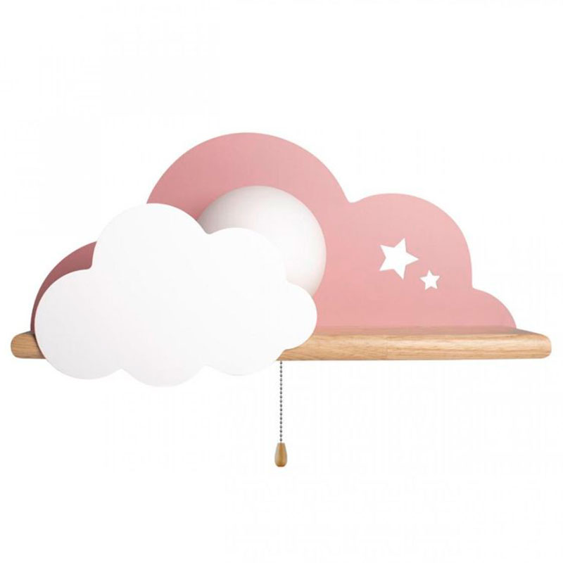 Бра с деревянной полкой розовое Облако Wall Lamp Pink Cloud Розовый пастельный Древесина Бра с деревянной полкой розовое Облако Wall Lamp Pink Cloud Розовый пастельный Древесина в Рязани | Loft Concept