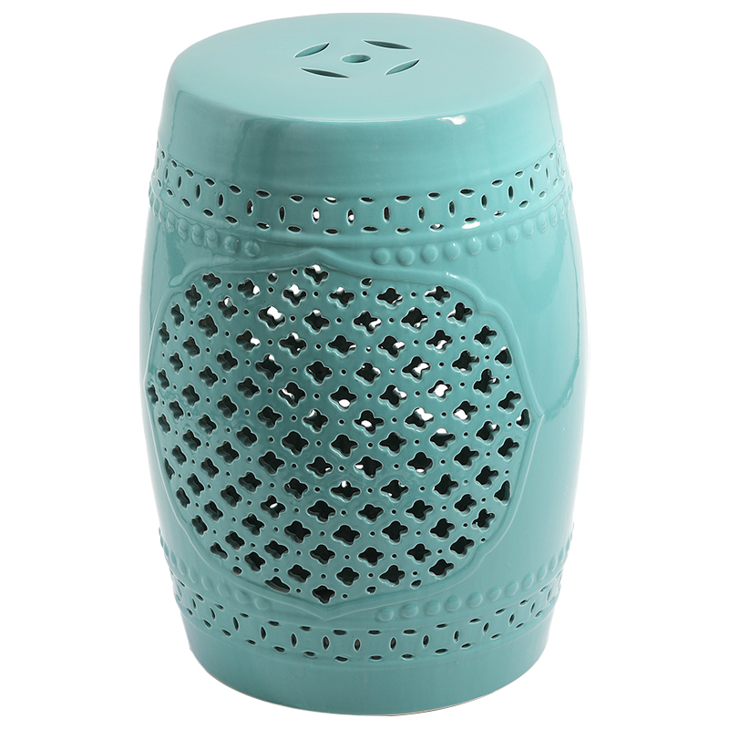 Керамический табурет Quatrefoil Garden Stool - Turquoise Бирюзовый Керамический табурет Quatrefoil Garden Stool - Turquoise Бирюзовый в Рязани | Loft Concept