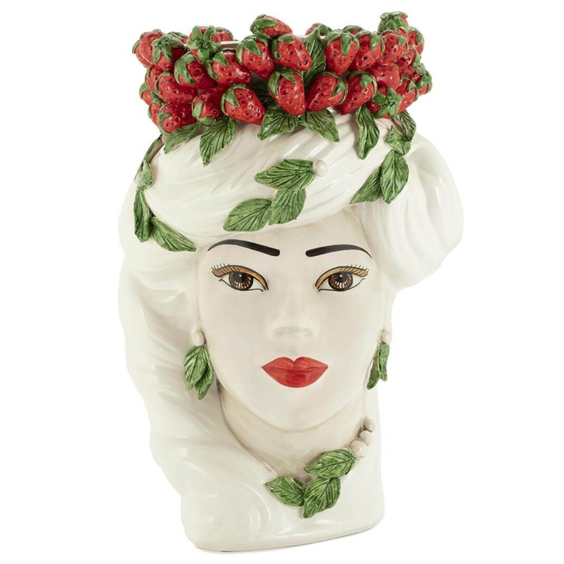 Ваза VASE STRAWBERRIES HEAD LADY BIG White Красный Белый Ваза VASE STRAWBERRIES HEAD LADY BIG White Красный Белый в Рязани | Loft Concept