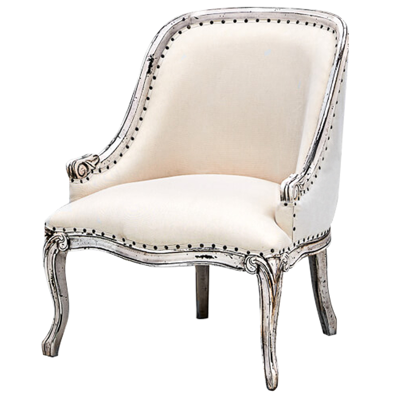Кресло Jeunesse French Seating Armchair Белый Молочный Коричневый винтаж Кресло Jeunesse French Seating Armchair Белый Молочный Коричневый винтаж в Рязани | Loft Concept