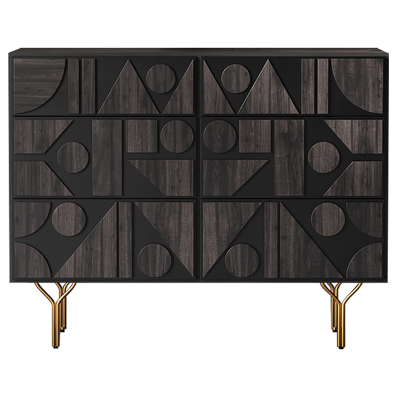Комод Adnan Chest of Drawers Коричневый Золотой Комод Adnan Chest of Drawers Коричневый Золотой в Рязани | Loft Concept