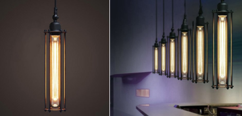 Подвесной светильник Loft Industrial Edison Cage Vetrical Momo Подвесной светильник Loft Industrial Edison Cage Vetrical Momo - Loft-Concept в Рязани