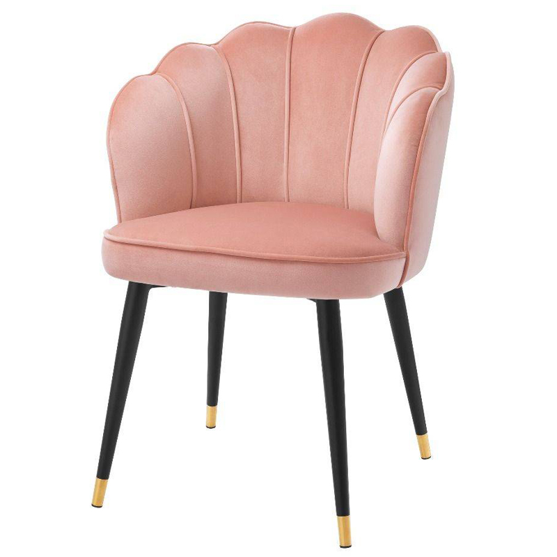 Стул Eichholtz Dining Chair Bristol nude Розовый пастельный Черный Латунь Стул Eichholtz Dining Chair Bristol nude Розовый пастельный Черный Латунь в Рязани | Loft Concept