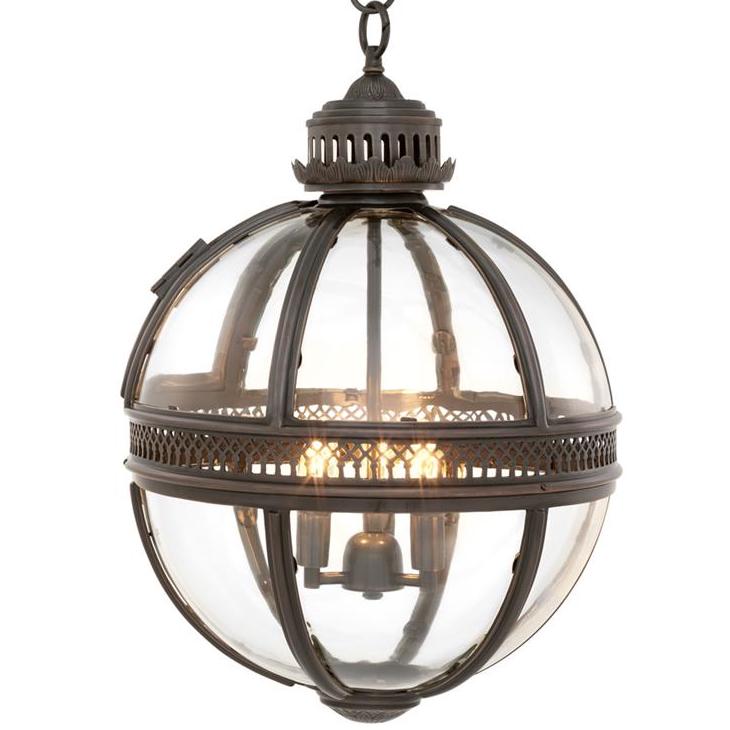 Люстра Lantern Residential Bronze M Темная бронза Прозрачное Стекло Люстра Lantern Residential Bronze M Темная бронза Прозрачное Стекло в Рязани | Loft Concept