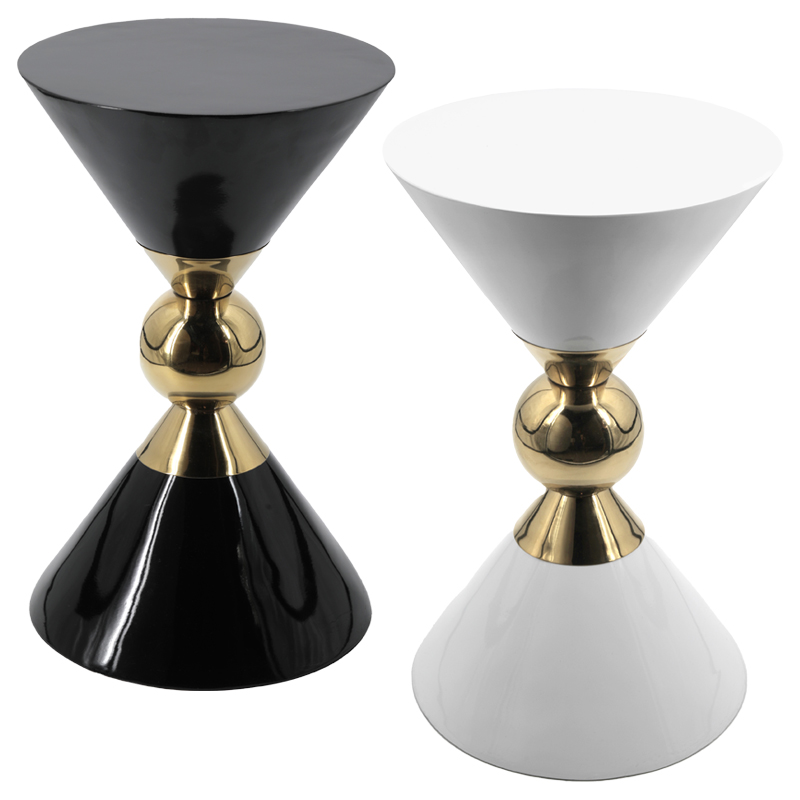 Приставной столик CANAAN ACCENT Table Черный Белый Золотой Приставной столик CANAAN ACCENT Table Черный Белый Золотой в Рязани | Loft Concept