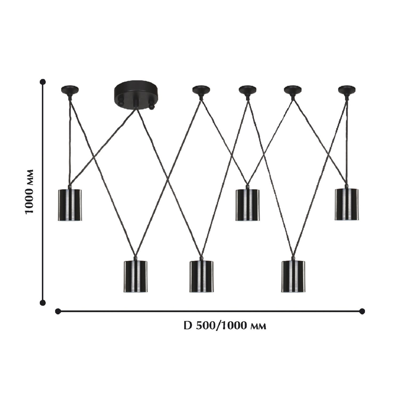 Черная каскадная люстра Wireflow Suspension в Рязани