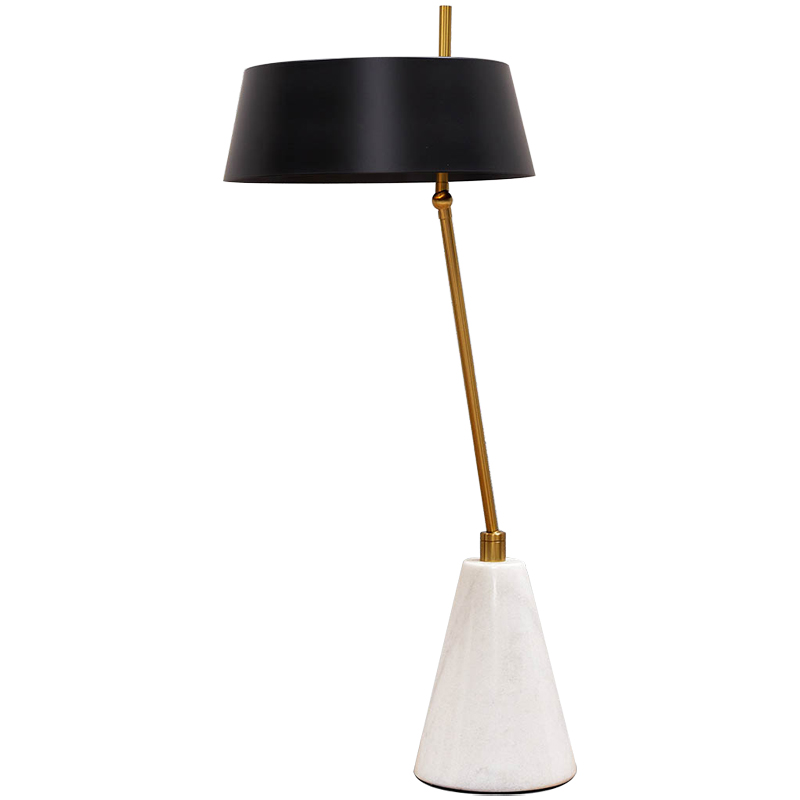 Настольная лампа с черным металлическим абажуром Dominique Table Lamp Черный Золотой Белый Настольная лампа с черным металлическим абажуром Dominique Table Lamp Черный Золотой Белый в Рязани | Loft Concept