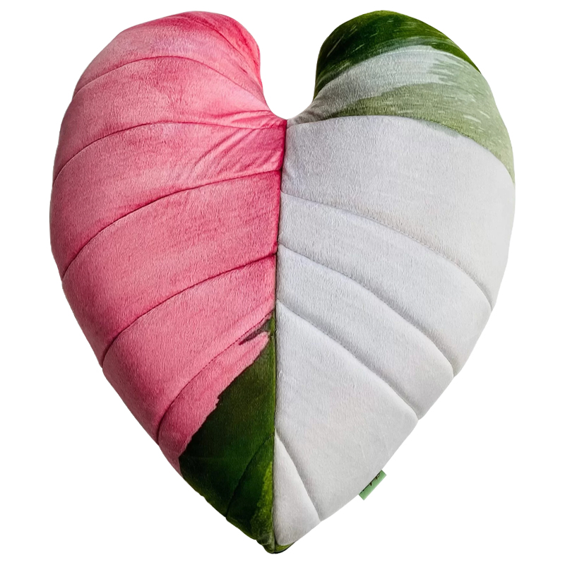 Декоративная подушка Botanical Cushion Filodendron Pink Princess Зеленый Белый Розовый Декоративная подушка Botanical Cushion Filodendron Pink Princess Зеленый Белый Розовый в Рязани | Loft Concept