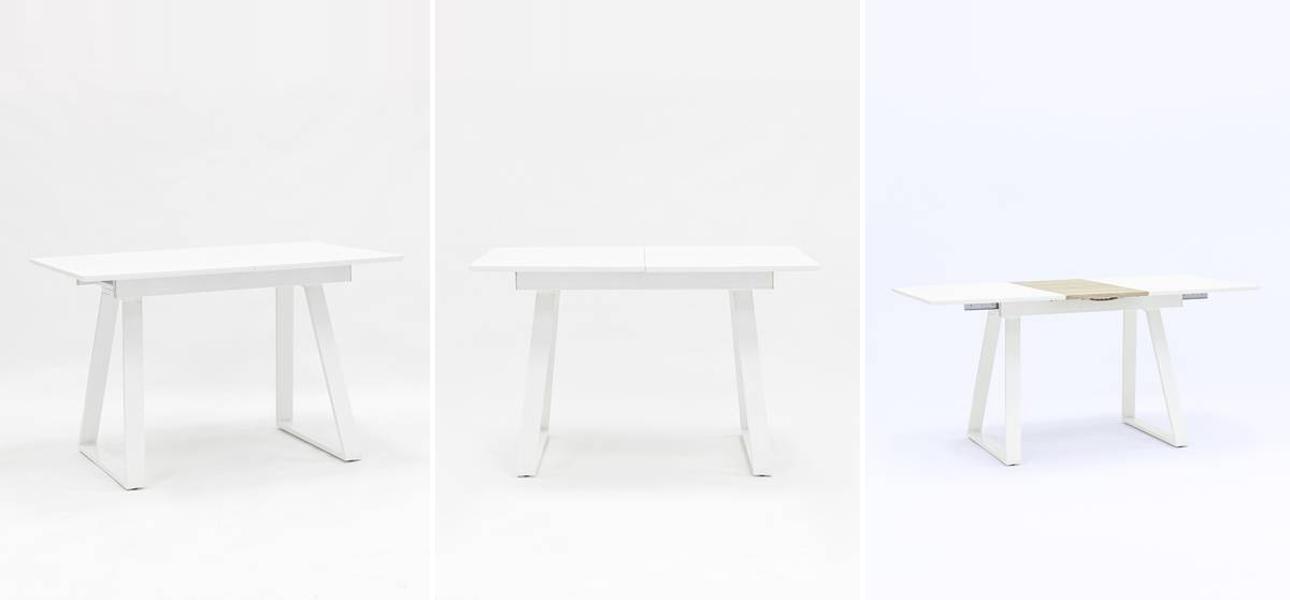 Стол обеденный раздвижной Magali ширина 120 белый - фото