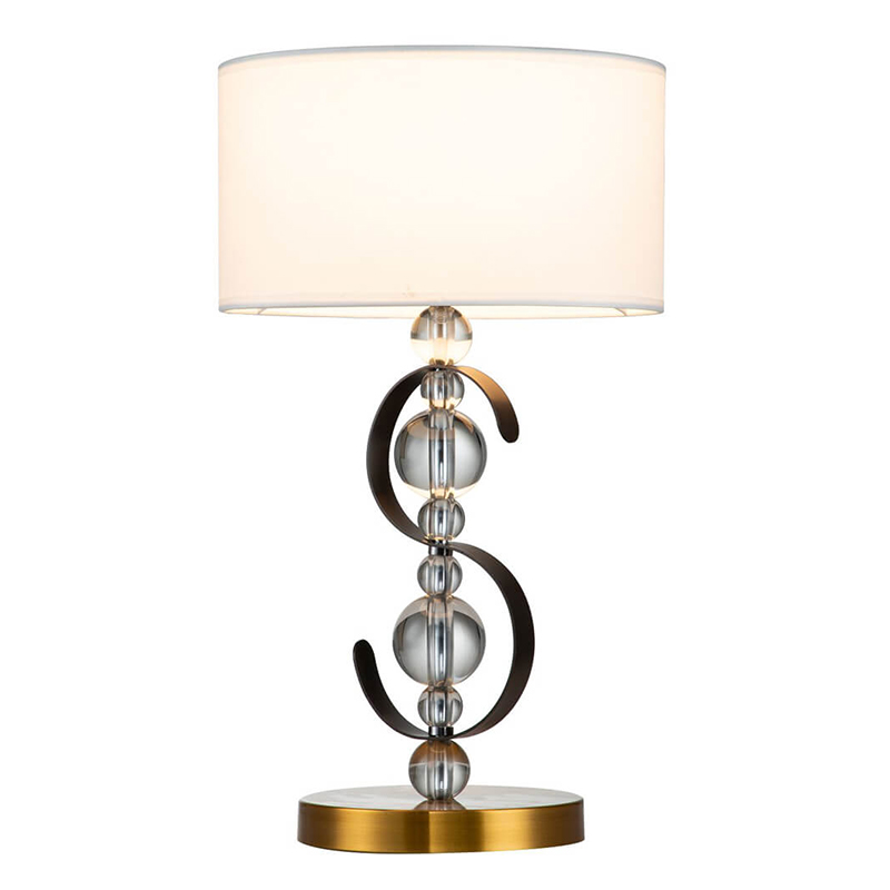 Настольная лампа с Абажуром Annelies Table Lamp Золотой Черный Белый Настольная лампа с Абажуром Annelies Table Lamp Золотой Черный Белый в Рязани | Loft Concept