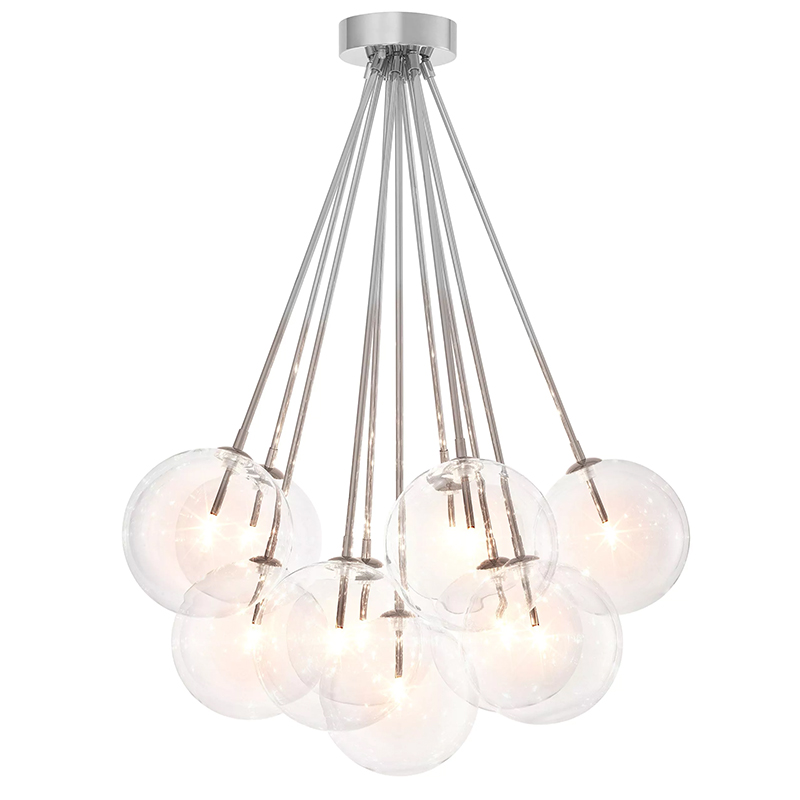 Люстра Eichholtz Ceiling Lamp Molecule Nickel Никель Прозрачное Стекло Люстра Eichholtz Ceiling Lamp Molecule Nickel Никель Прозрачное Стекло в Рязани | Loft Concept