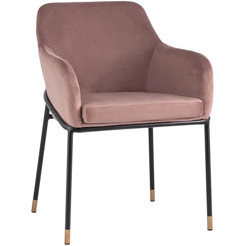 Стул Sandra Chair Пыльно-Розовый Велюр Розовый пастельный Черный Стул Sandra Chair Пыльно-Розовый Велюр Розовый пастельный Черный в Рязани | Loft Concept