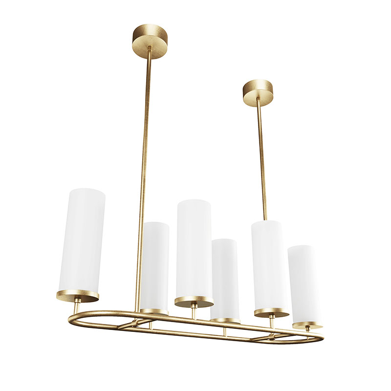 Люстра Дизайнерская Candle Holder 6 ламп Латунь Белый Люстра Дизайнерская Candle Holder 6 ламп Латунь Белый в Рязани | Loft Concept