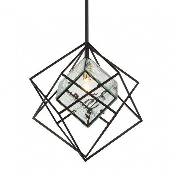 Люстра Glass Cub Pendant 40 Черный Люстра Glass Cub Pendant 40 Черный в Рязани | Loft Concept