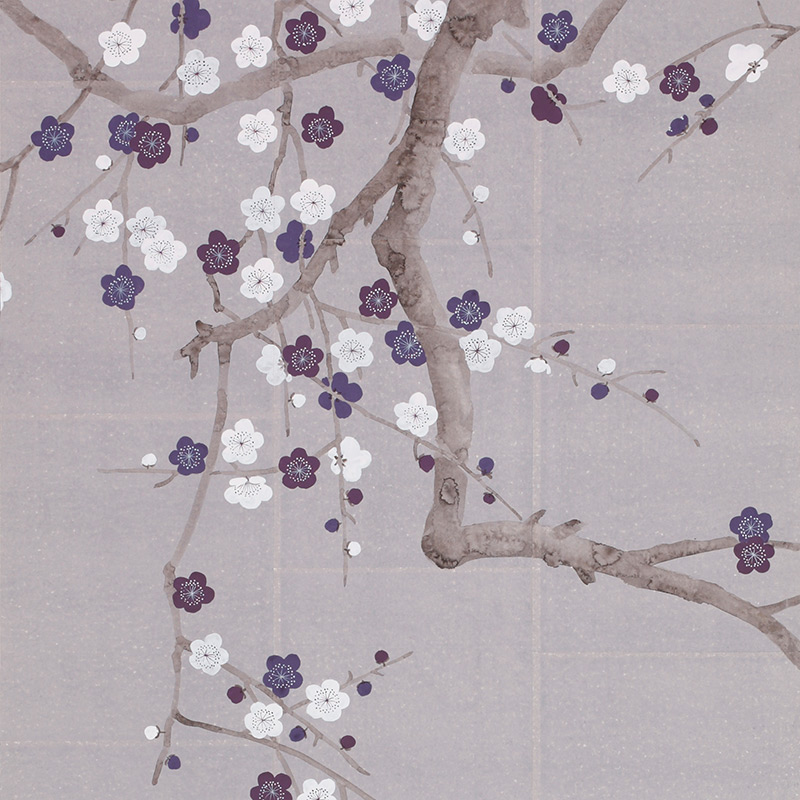 Обои ручная роспись Plum Blossom Lavender on Rich Mauve India tea paper Обои ручная роспись Plum Blossom Lavender on Rich Mauve India tea paper в Рязани | Loft Concept