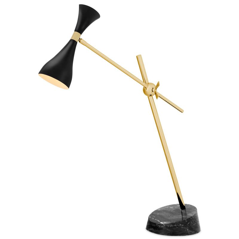Настольная лампа Eichholtz Desk Lamp Cordero xl Черный Латунь Черный Мрамор Nero Настольная лампа Eichholtz Desk Lamp Cordero xl Черный Латунь Черный Мрамор Nero в Рязани | Loft Concept