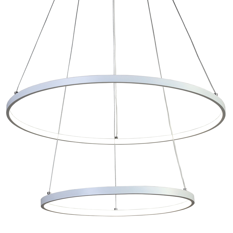 Люстра Ring Horizontal Double white 60+40 Белый Люстра Ring Horizontal Double white 60+40 Белый в Рязани | Loft Concept