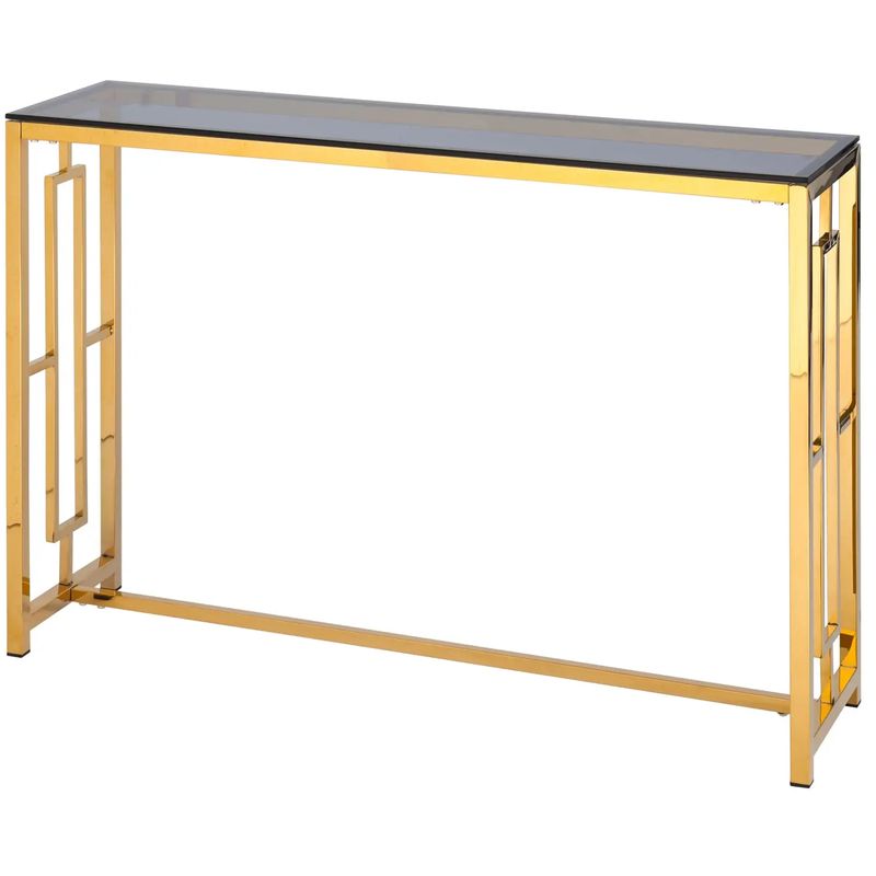 Консоль Milan Tables Gold Золотой Стекло Смок Консоль Milan Tables Gold Золотой Стекло Смок в Рязани | Loft Concept