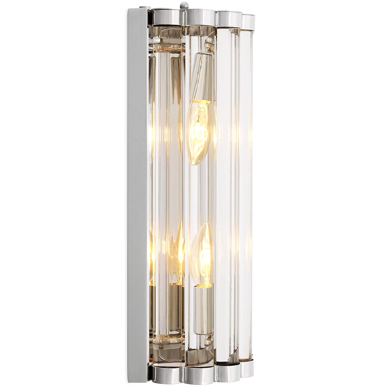 Бра Eichholtz Wall Lamp Amalfi S Nickel Прозрачное Стекло Никель Бра Eichholtz Wall Lamp Amalfi S Nickel Прозрачное Стекло Никель в Рязани | Loft Concept