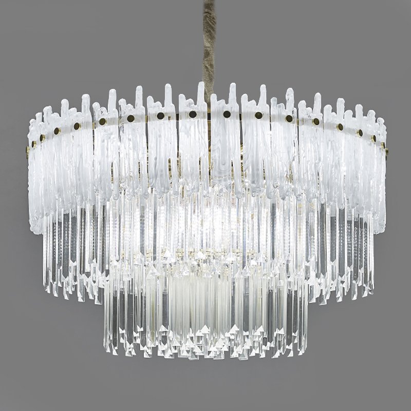 Люстра Murano Glass ICE Chandelier Золотой Белый Прозрачное Стекло Люстра Murano Glass ICE Chandelier Золотой Белый Прозрачное Стекло в Рязани | Loft Concept