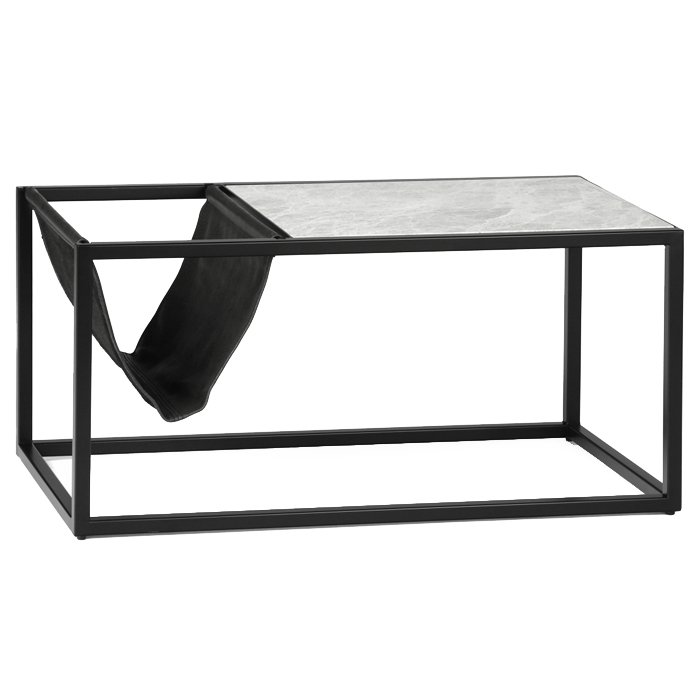 Кофейный стол Magazines Marble Серый (Gray) Черный матовый Кофейный стол Magazines Marble Серый (Gray) Черный матовый в Рязани | Loft Concept
