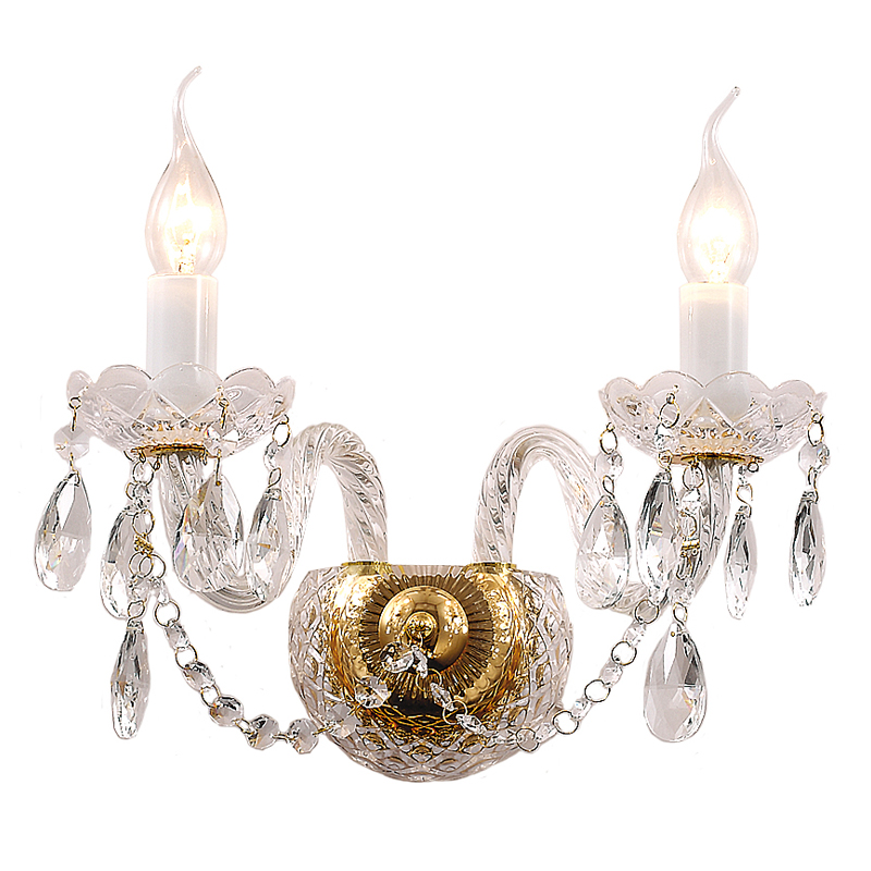 Бра Melisa Sconce Double Глянцевое золото Прозрачный Бра Melisa Sconce Double Глянцевое золото Прозрачный в Рязани | Loft Concept