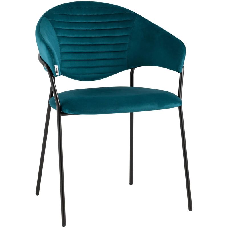 Стул Alexis Chair Сине-Зеленый Велюр Бирюзовый Черный Стул Alexis Chair Сине-Зеленый Велюр Бирюзовый Черный в Рязани | Loft Concept
