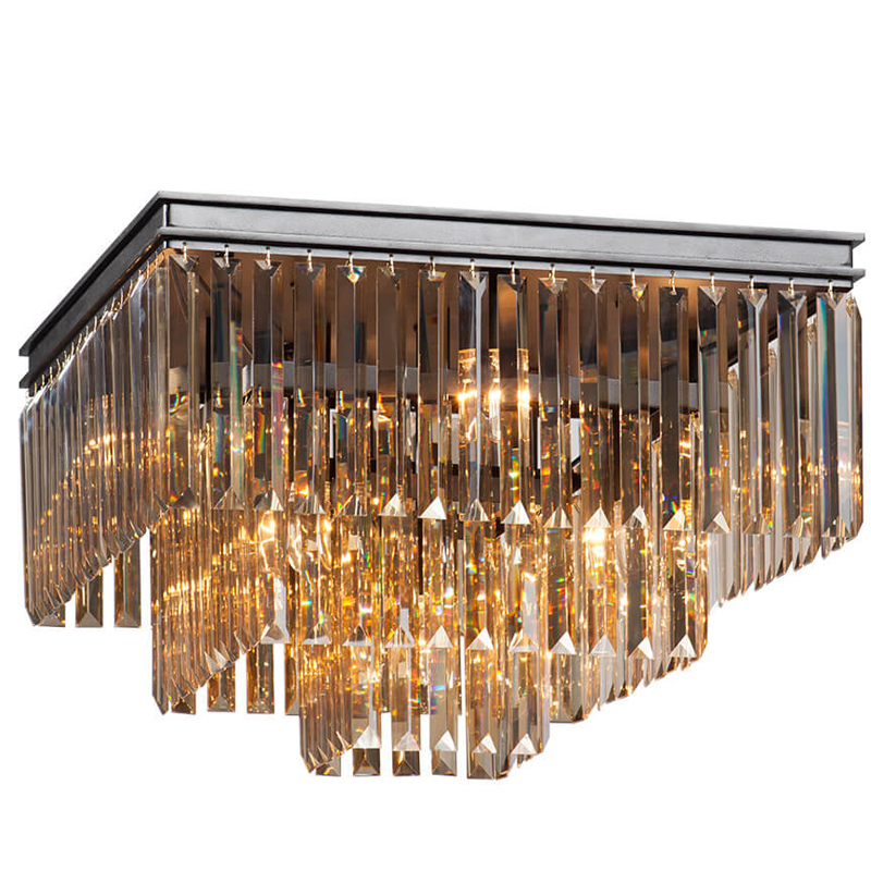 Потолочный светильник ODEON Amber GLASS 3-TIER Янтарное стекло 52 см Черный Потолочный светильник ODEON Amber GLASS 3-TIER Янтарное стекло 52 см Черный в Рязани | Loft Concept