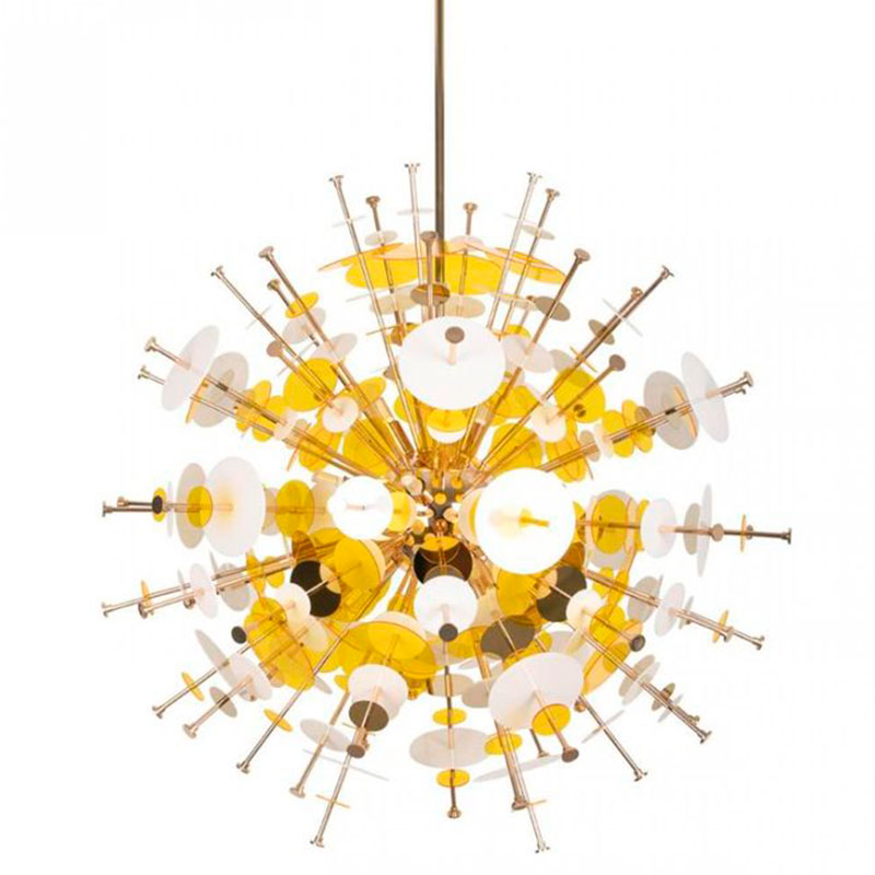 Люстра Dandelion Yellow диаметр 78 Золотой Желтый Белый Люстра Dandelion Yellow диаметр 78 Золотой Желтый Белый в Рязани | Loft Concept